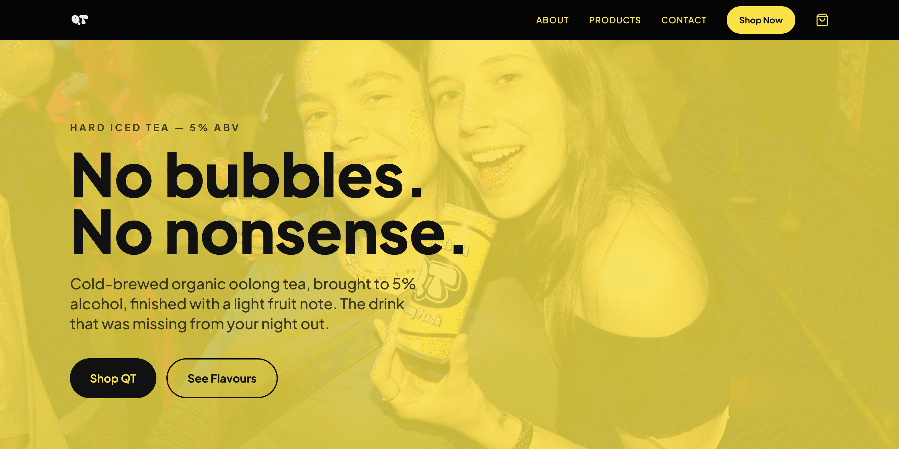 QT Drink landing page โ beverage brand website designed by Samy's Studio